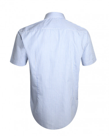 dos de la Chemise manches courtes 163 Otago rugby rayée bleu ciel pour homme