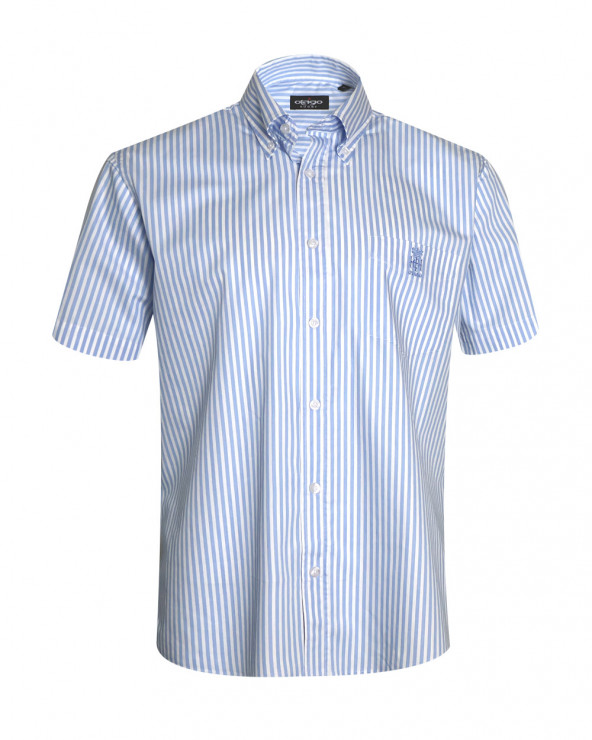face de la Chemise manches courtes 163 Otago rugby rayée bleu ciel pour homme