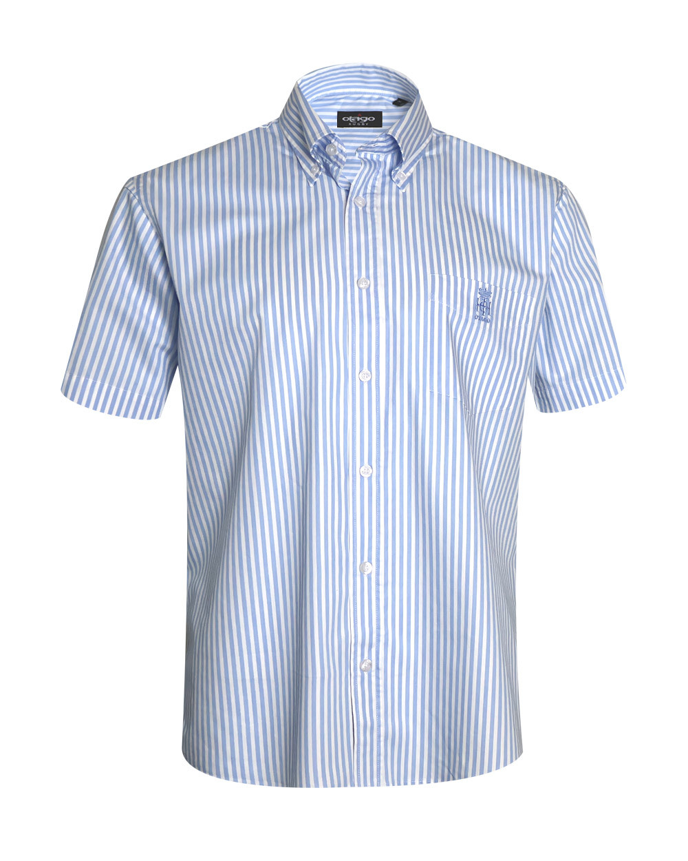 face de la Chemise manches courtes 163 Otago rugby rayée bleu ciel pour homme