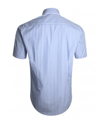 dos d la Chemise manches courtes 164 Otago rugby rayée bleu ciel pour homme