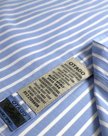 patte de la Chemise manches courtes 164 Otago rugby rayée bleu ciel pour homme