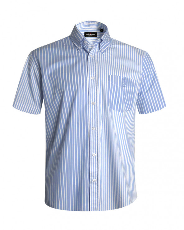 face de la Chemise manches courtes Beckray Otago rugby rayée bleu ciel pour homme