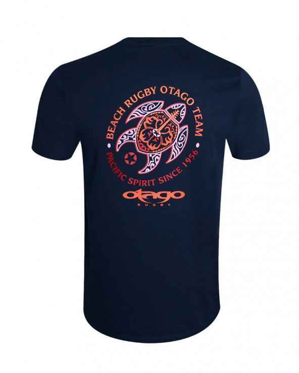 dos du Tee-shirt Pacitort Otago rugby bleu marine col rond pour homme