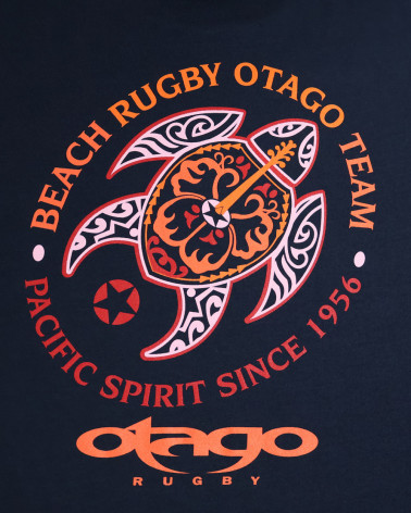 sérigraphie dos du Tee-shirt Pacitort Otago rugby bleu marine col rond pour homme