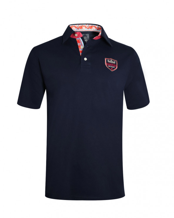 face du Polo manches courtes Crosslion Otago rugby bleu marine pour homme
