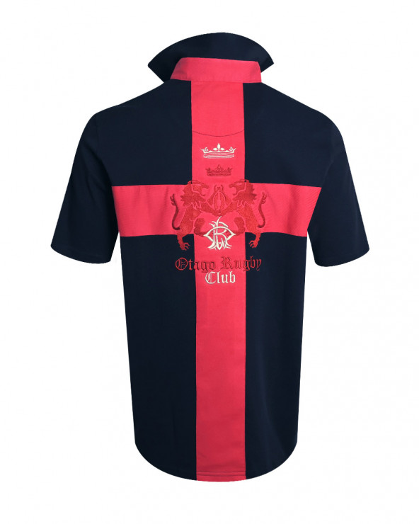 dos du Polo manches courtes Crosslion Otago rugby bleu marine pour homme