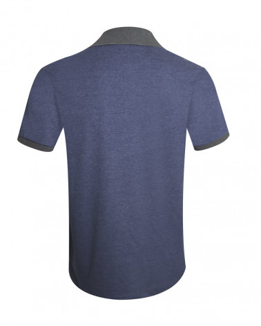 dos du Polo manches courtes Buenys OTAGO rugby bleu marine chiné denim pour homme