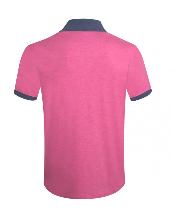 dos du Polo manches courtes Buenys OTAGO rugby rose fushia chiné pour homme