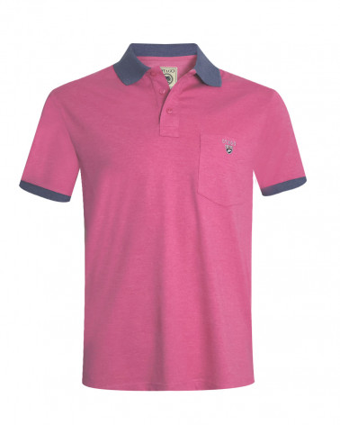 face du Polo manches courtes Buenys OTAGO rugby rose fushia chiné pour homme