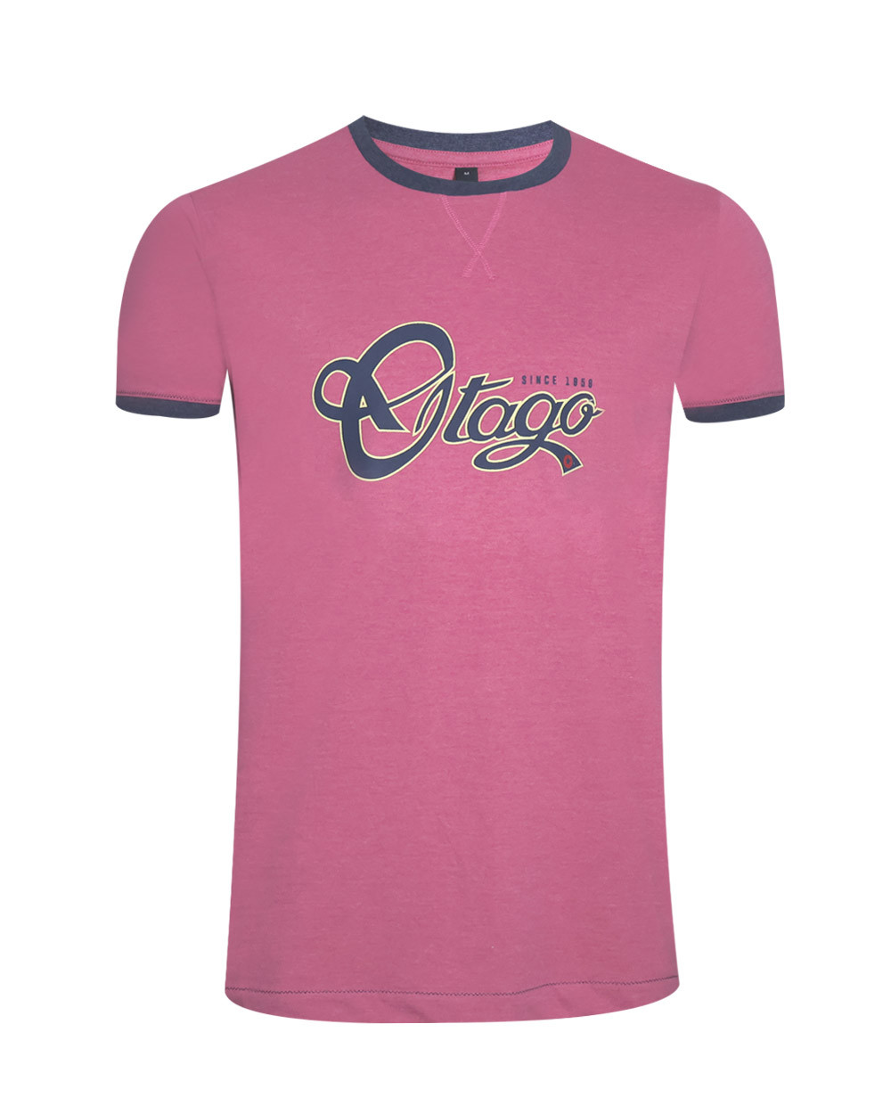 face du Tee-shirt BECKBY OTAGO rugby col rond rose homme