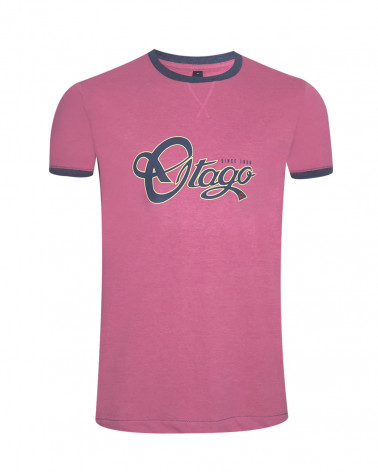 face du Tee-shirt BECKBY OTAGO rugby col rond rose homme