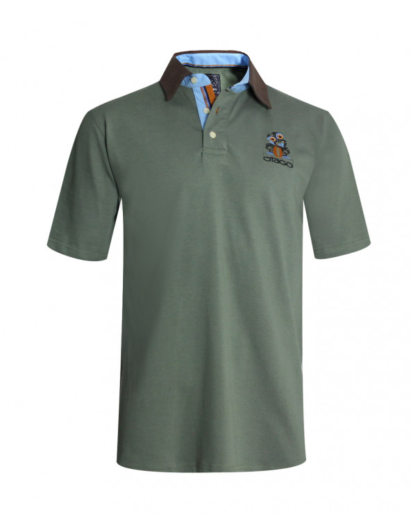 face du Polo Haast manches courtes Otago rugby kaki pour homme