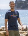 face du Tee-shirt Tago Otago rugby marine col rond pour homme