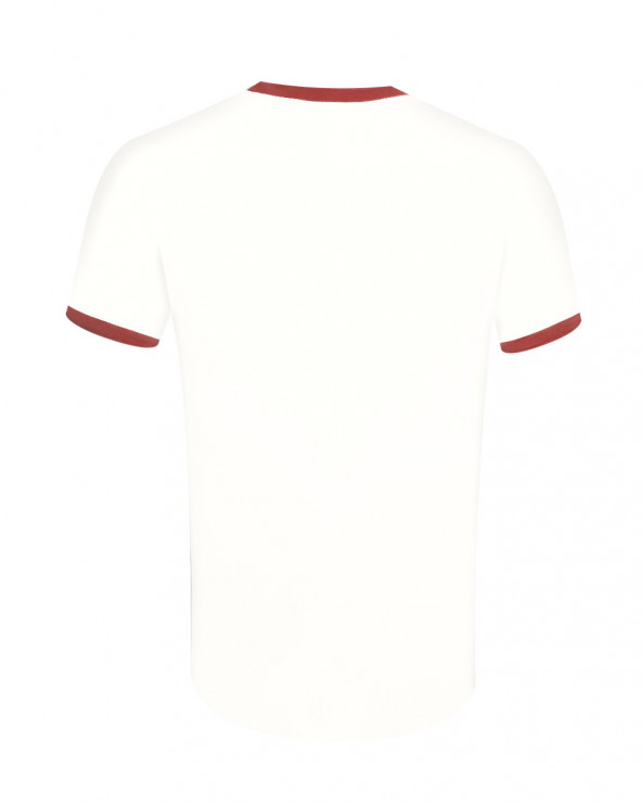 dos du Tee-shirt Everlandy bicolore ivoire paprika Otago rugby coton Bio pour homme