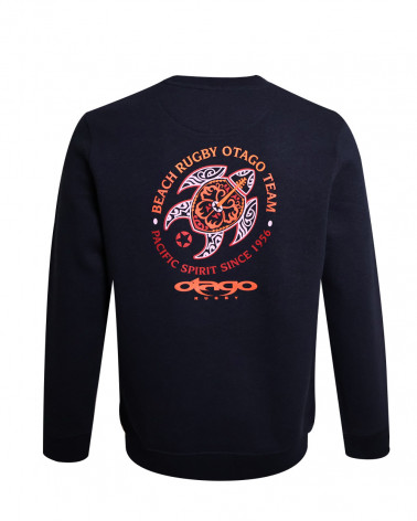 dos du Sweat col rond PACITORT Otago rugby bleu marine chiné pour homme
