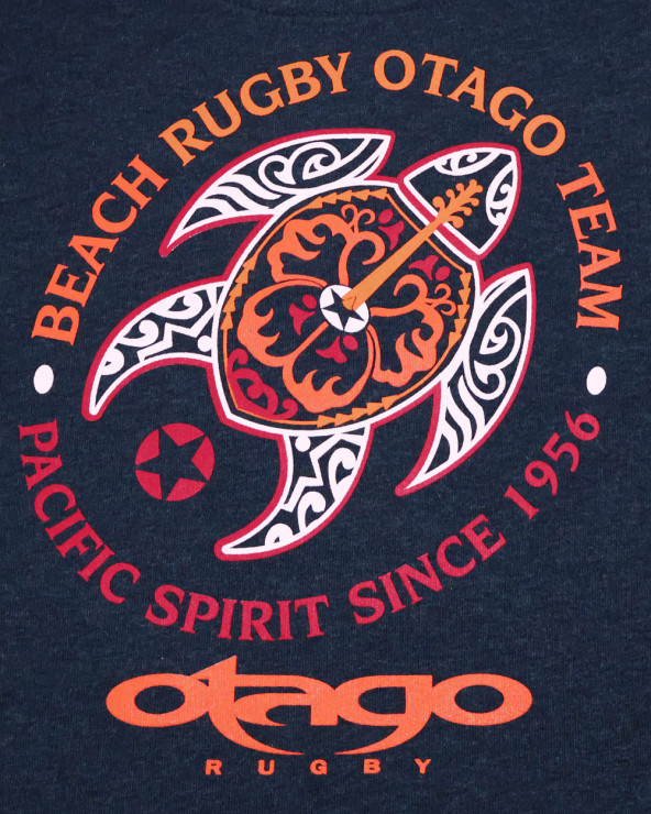 sérigraphie dos du Sweat col rond PACITORT Otago rugby bleu marine chiné pour homme