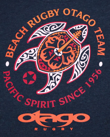 sérigraphie dos du Sweat col rond PACITORT Otago rugby bleu marine chiné pour homme