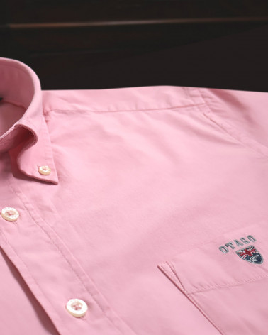 détail de la chemise Buenos Aires Otago manches courtes rose homme