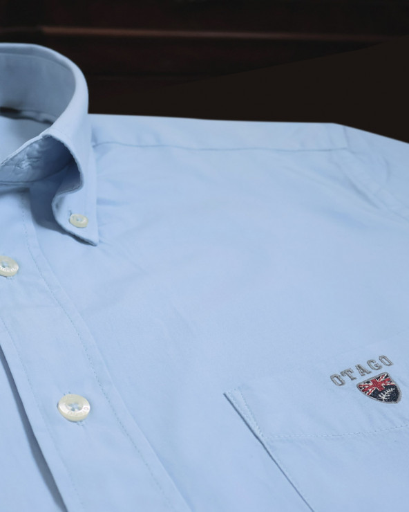 broderie de la chemise Buenos Aires Otago manches courtes bleu ciel homme