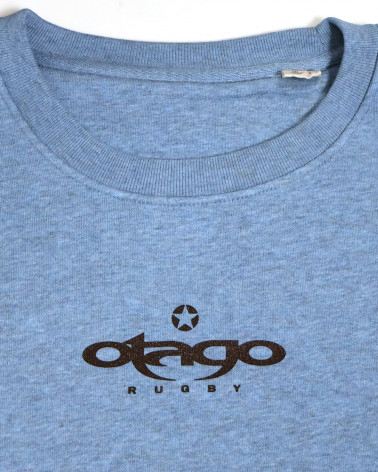 col rond du Sweat Flower Otago rugby bleu ciel chiné pour homme