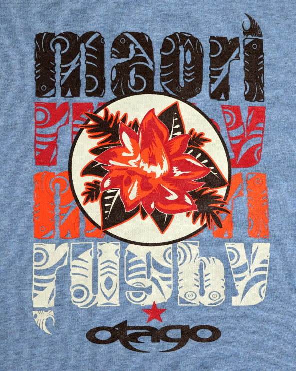 sérigraphie du visuel Flower du Sweat col rond bleu ciel chiné pour homme