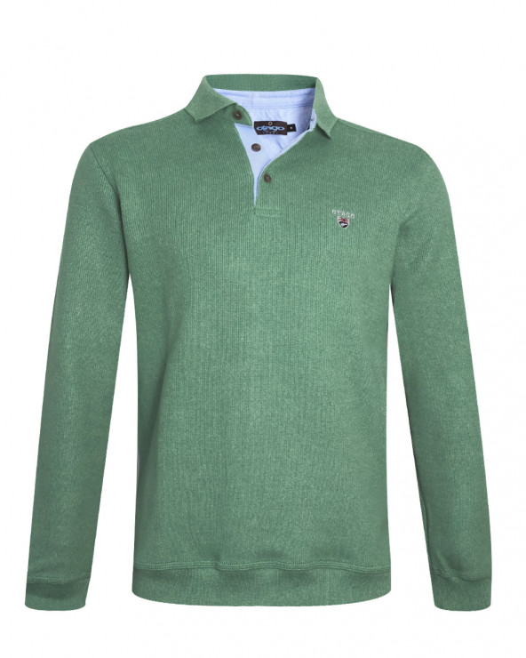face du Polo vert manches longues pour homme 25POML1 Otago rugby
