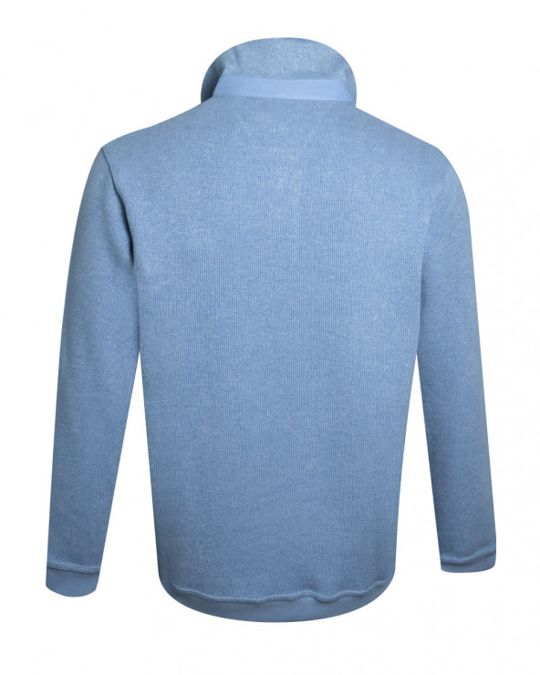 dos du Polo bleu pastel manches longues pour homme 25POML1 Otago rugby vert ou sweat bleu pastel col polo