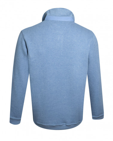 dos du Polo bleu pastel manches longues pour homme 25POML1 Otago rugby vert ou sweat bleu pastel col polo