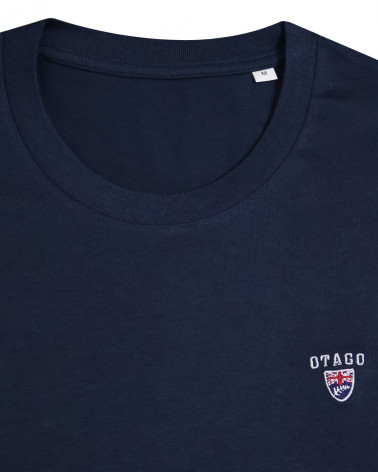 broderie du Tee-shirt Buenuni Otago rugby bleu marine coton Bio pour homme