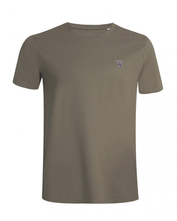 face du Tee-shirt beige driftwood Buenuni Otago rugby coton Bio pour homme