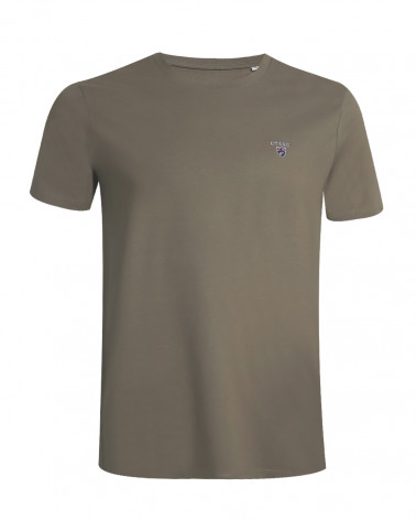 face du Tee-shirt beige driftwood Buenuni Otago rugby coton Bio pour homme