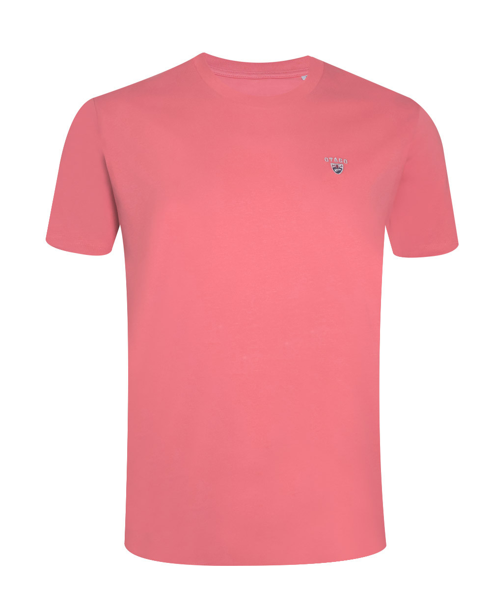 Face du Tee-shirt rose corail Light corol Buenuni Otago rugby coton Bio pour homme