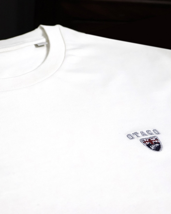 détail du Tee-shirt ivoire Buenuni Otago rugby coton Bio pour homme