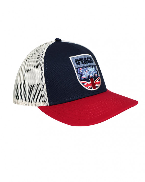 profil de la Casquette Tunicap Otago rugby bordeaux marine beige