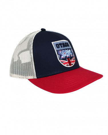 profil de la Casquette Tunicap Otago rugby bordeaux marine beige