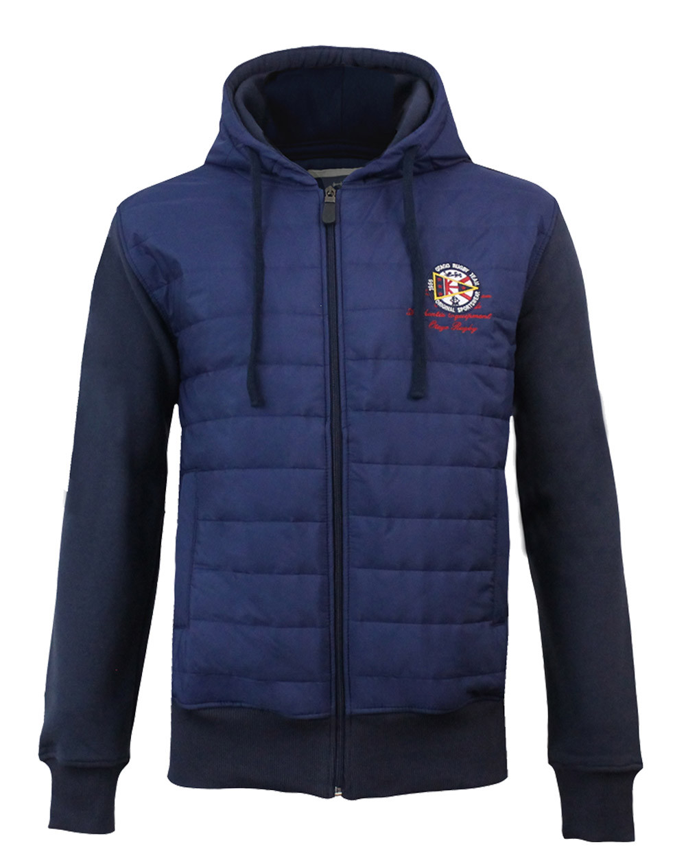 Veste zippée à capuche bi-matière Tinmar Otago rugby homme marine