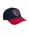 profil de la Casquette Cali bleu marine et bordeaux Otago