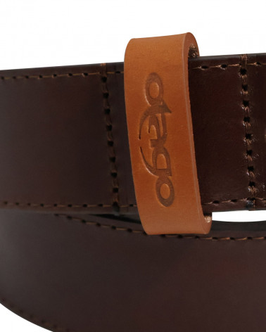 boucle gravée de la Ceinture en cuir marron Cajarc Otago pour homme