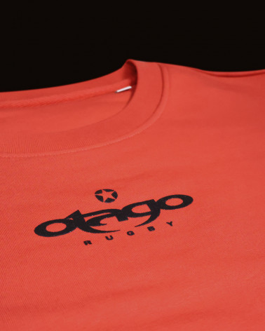 détail du col du Sweat col rond PATREQ Otago rugby paprika pour homme