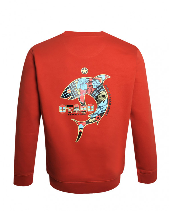 dos du Sweat col rond PATREQ Otago rugby paprika pour homme