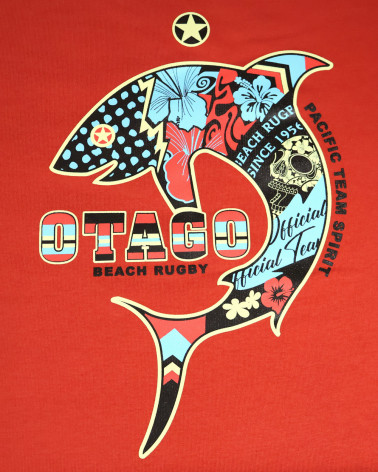 sérigraphie dos du Sweat col rond PATREQ Otago rugby paprika pour homme