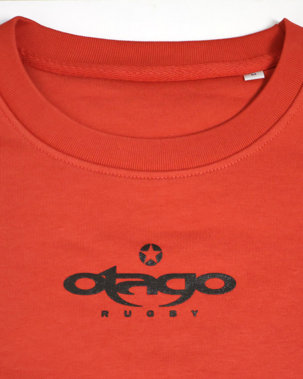 sérigraphie face du Sweat col rond PATREQ Otago rugby paprika pour homme
