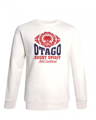 face du Sweat col rond EVERLANDY Otago rugby ivoire pour homme