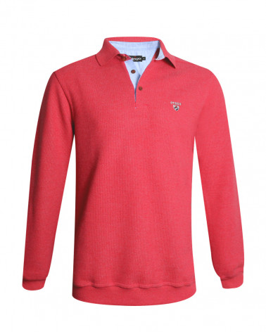 face du Polo manches longues pour homme 25POML1 Otago rugby corail JJ