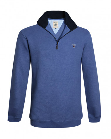 face col zippé ouvert du Sweat bleu lavande pour homme 24SW7 Otago rugby