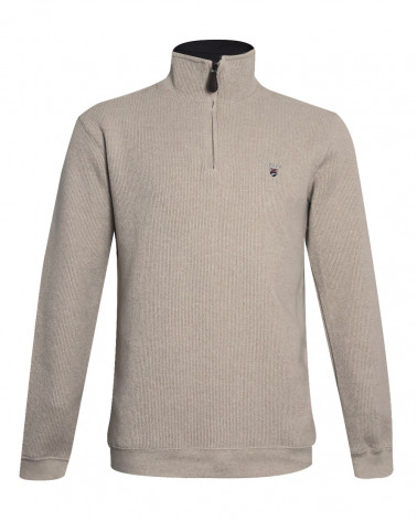 face du Sweat écru col zippé pour homme 24SW7 Otago rugby