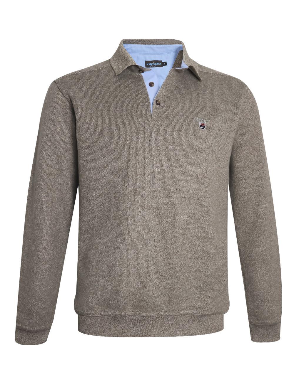 face du Polo manches longues pour homme 25POML1 Otago rugby marron