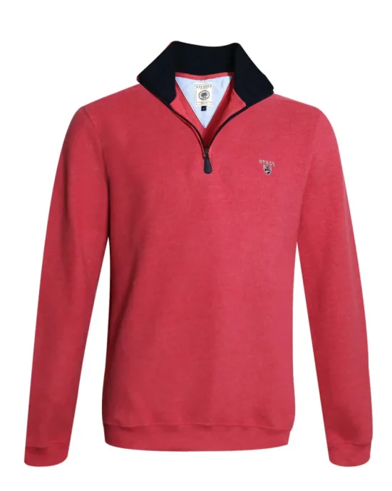 24SW7 SWEAT COL ZIP OTAGO CORAIL