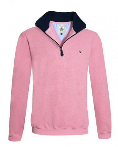 face du Sweat rose col zippé pour homme 24SW7 Otago rugby