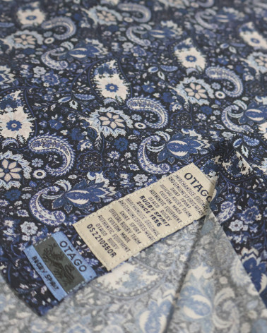 patte de la Chemise manches longues pour homme 292 Otago bleu marine à motifs